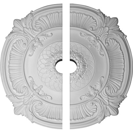 Ekena Millwork Attica Ceiling Medallion, Two Piece (Fits Canopies up to 3 3/4"), 39 1/2"OD x 3 3/4"ID x 2 1/2"P CM39AT2-05000